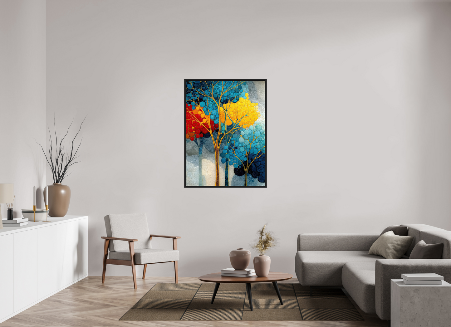 36 x 48″, Fine Art Print on Aluminum Dibond with Boarder City Trees