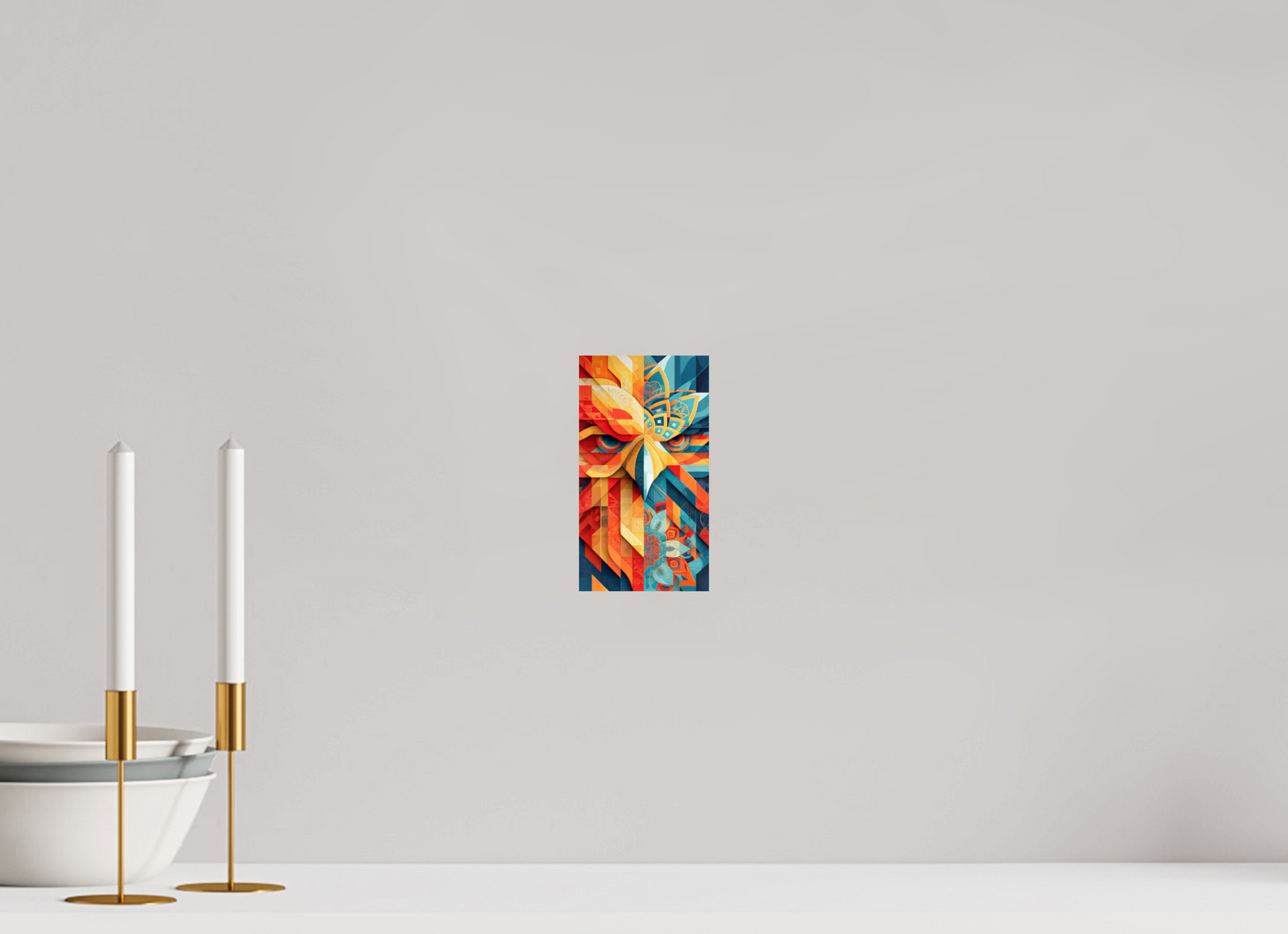 4 x 7.3″, Fine Art Print On Aluminum Dibond Abstract Warm & Cold Eagle