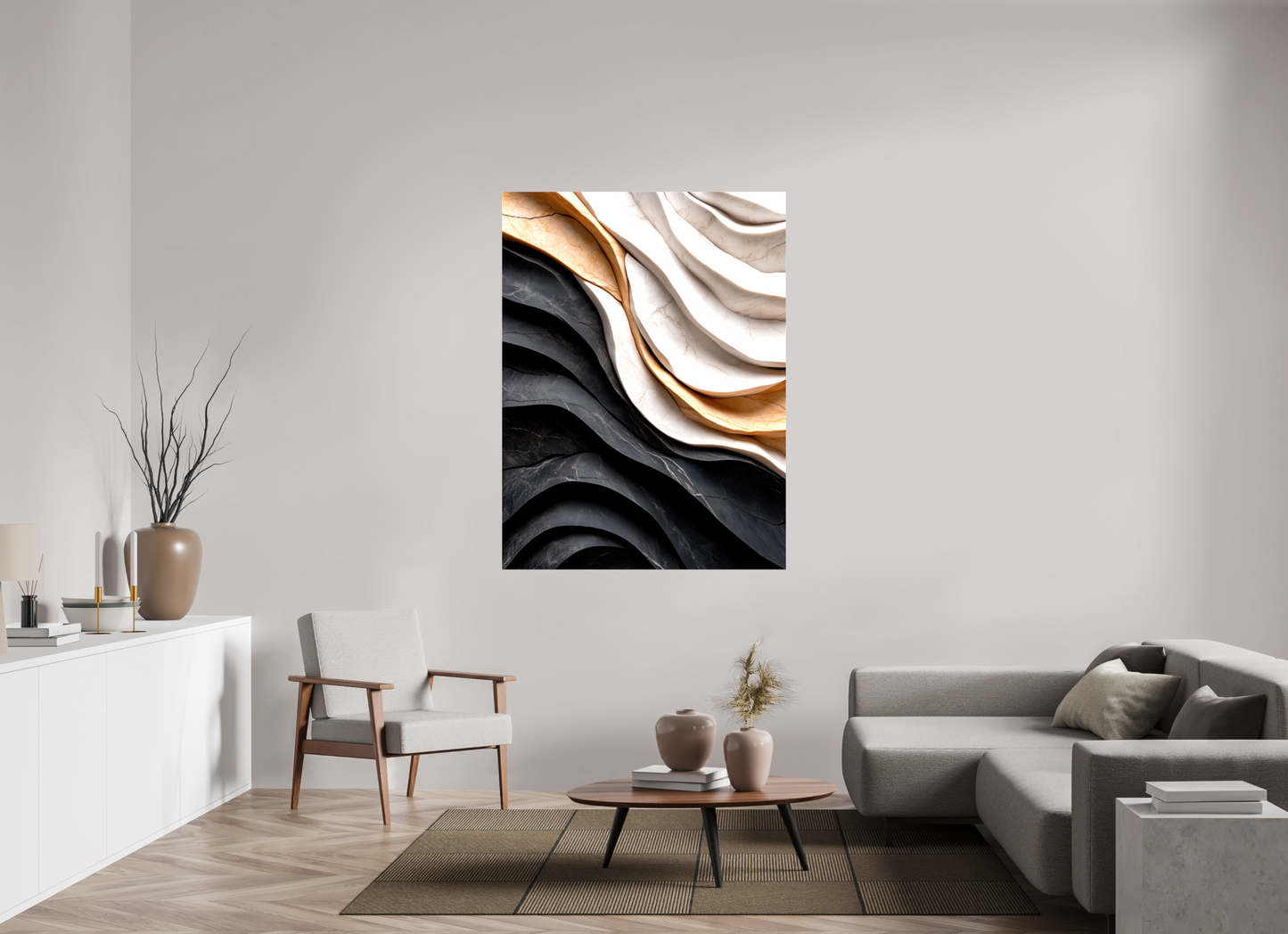 45 x 60″, Glossy Canvas Marble Wave