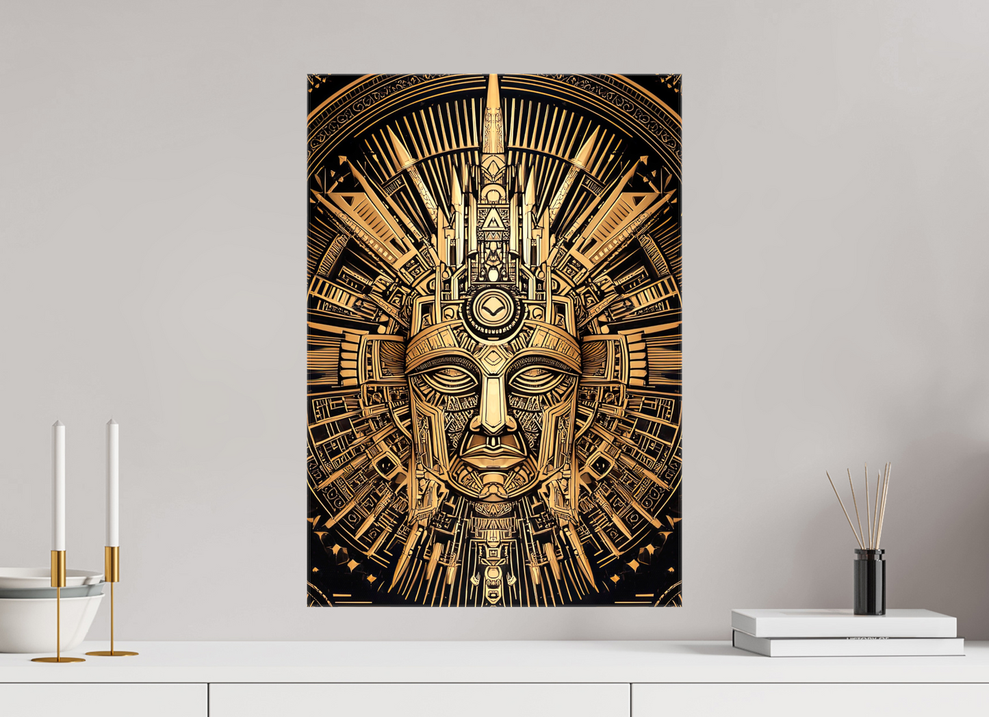 16 x 22.9″, Glossy Canvas Tribal Gold