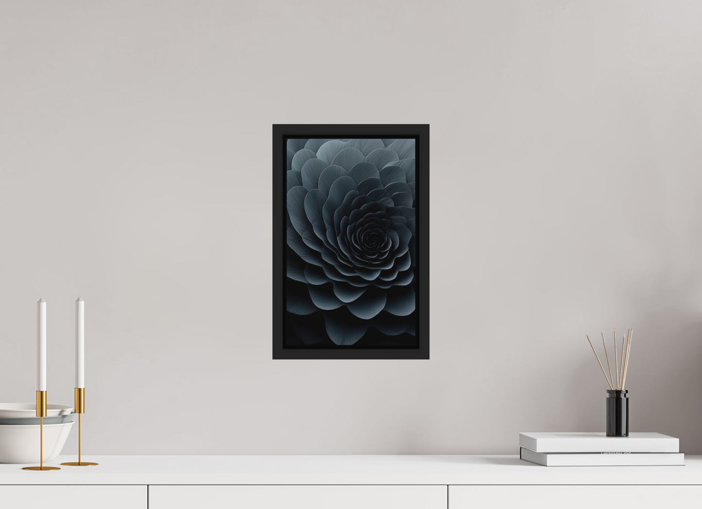 8 x 12.8″, Photo Print on Aluminum Backing with boarder Dark Flower
