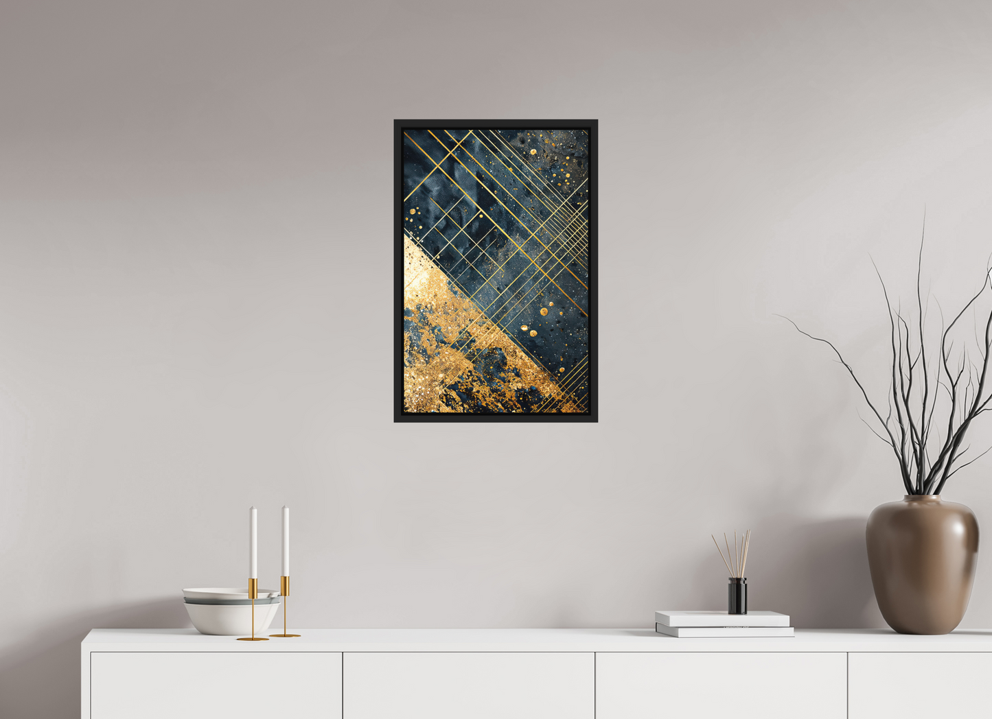 16 x 24.6″, Photo Print on Aluminum Backing with boarder Art Deco Gold Lines