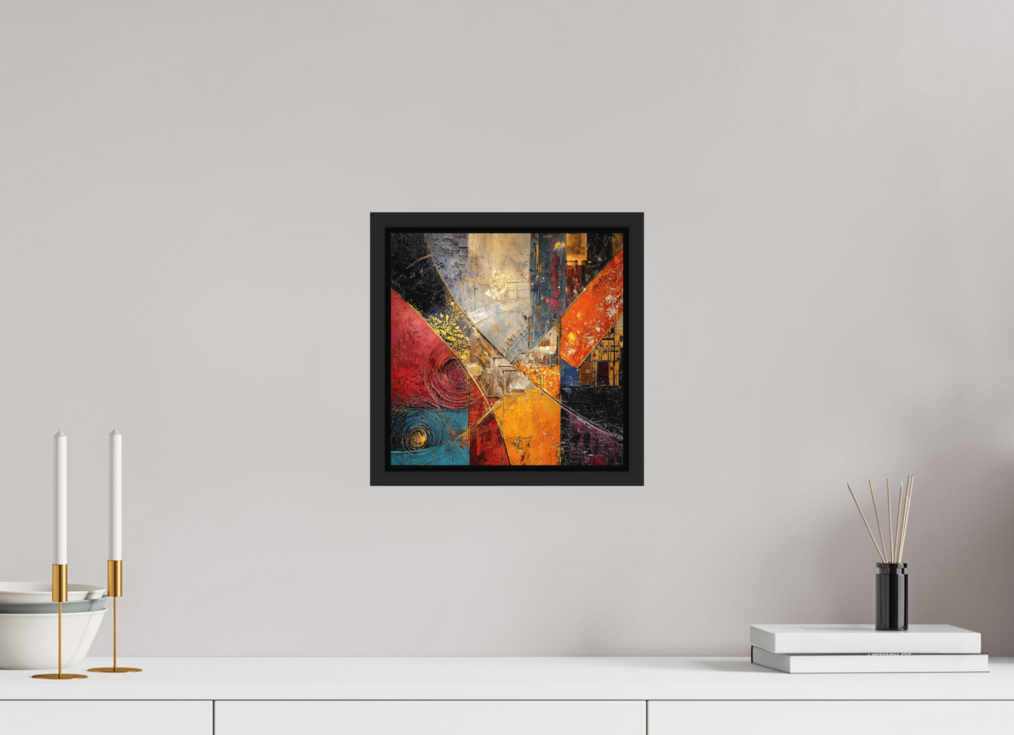10 x 10″, Photo Print on Aluminum Backing with boarder Abstract Cracked Paint