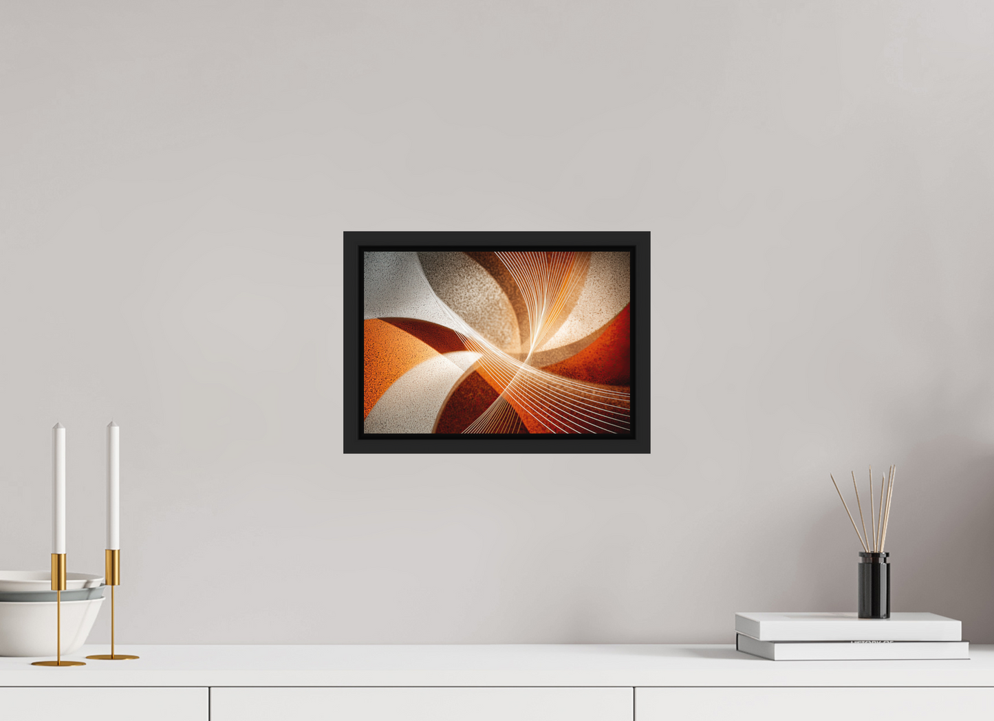 11.7 x 8″, Photo Print on Aluminum Backing with boarder Orange & White Swirl
