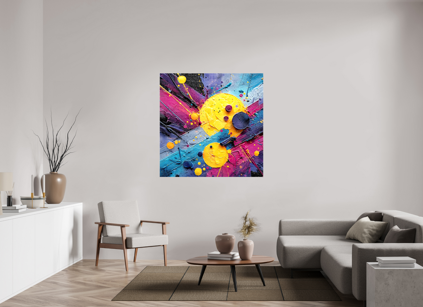 50 x 50″, Glossy Canvas Color Blast