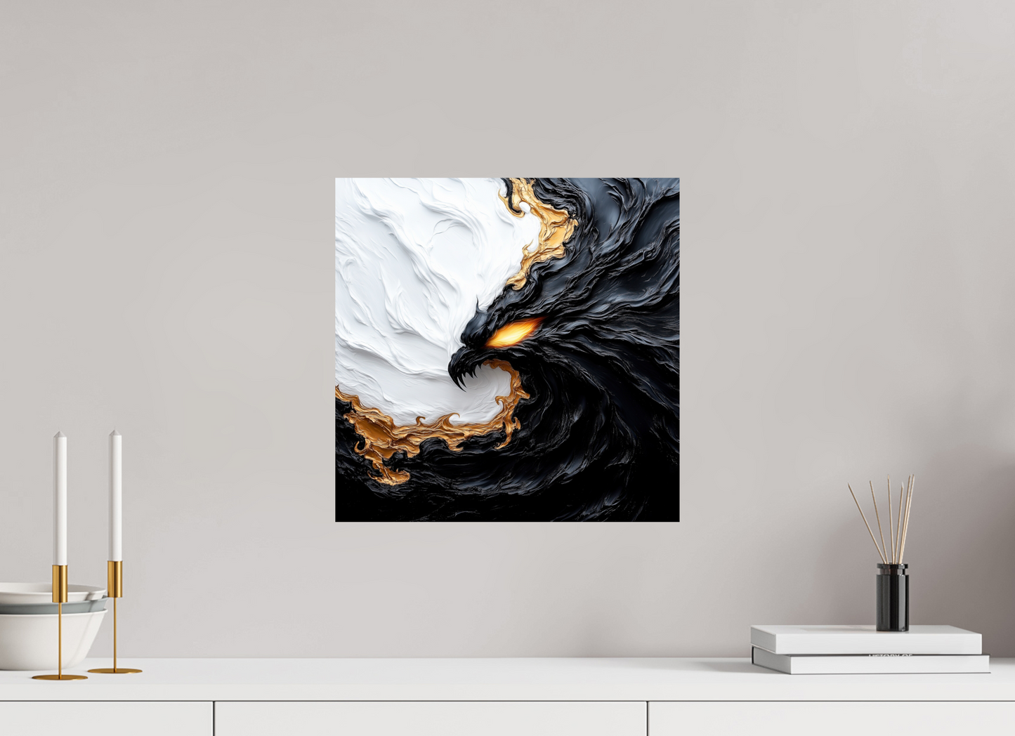 15 x 15″, Fine Art Print On Aluminum Dibond Yin Yang Bird