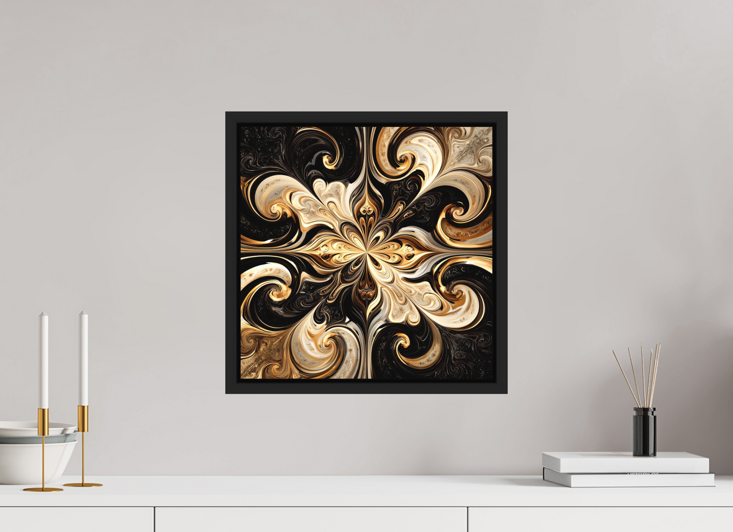 15 x 15″, Photo Print on Aluminum Backing with boarder Coffee & Cream