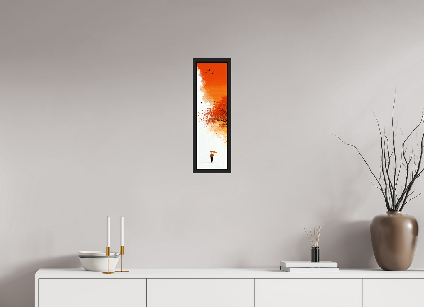 6 x 21.6″, Fine Art Print on Aluminum Dibond with Boarder Autumn Walk