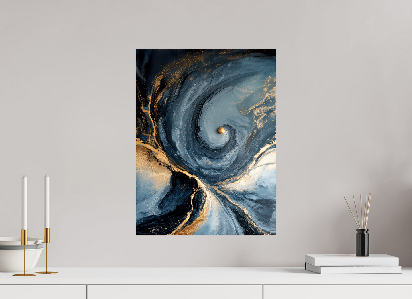 15 x 20″, Fine Art Print On Aluminum Dibond Abstract Ocean Gold