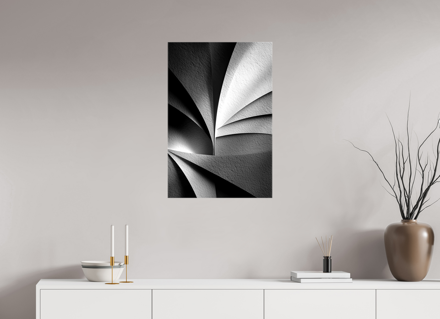 20 x 30″, Glossy Canvas Abstract B&W 1