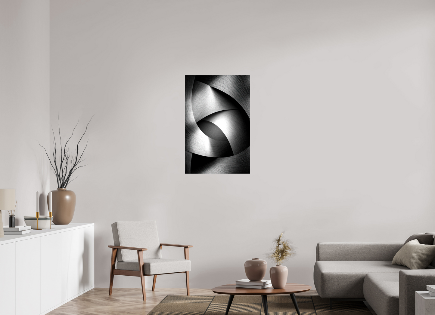 24 x 36.7″, Glossy Canvas Abstract B&W 4