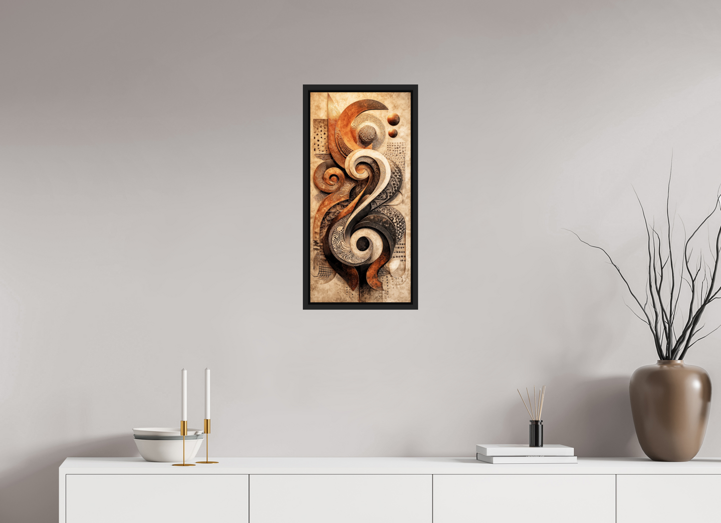 12 x 25.1″, Fine Art Print on Aluminum Dibond with Boarder Abstract Shapes 2