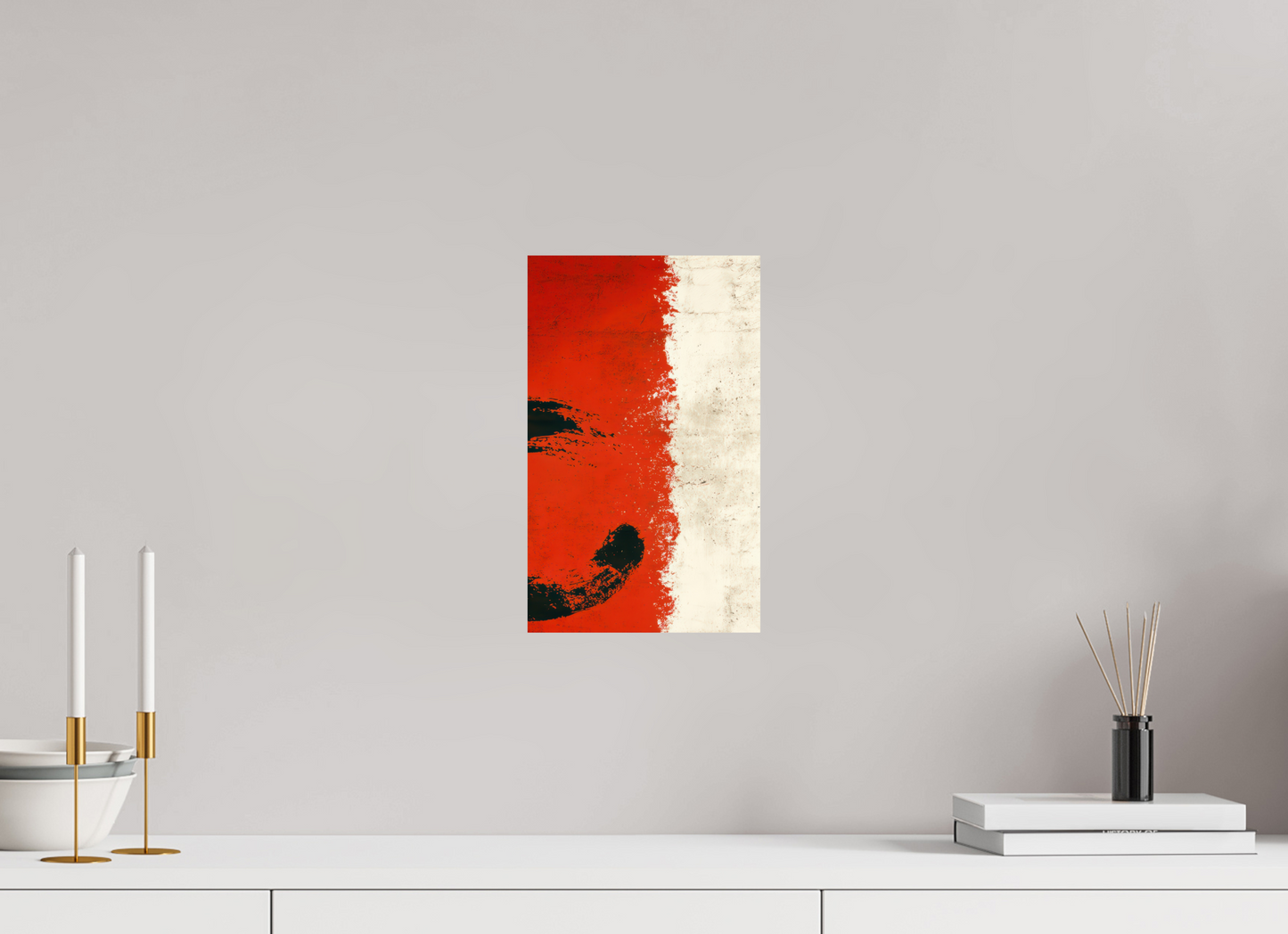 8 x 13″, Fine Art Print On Aluminum Dibond Abstract Paint Brush Circle Right