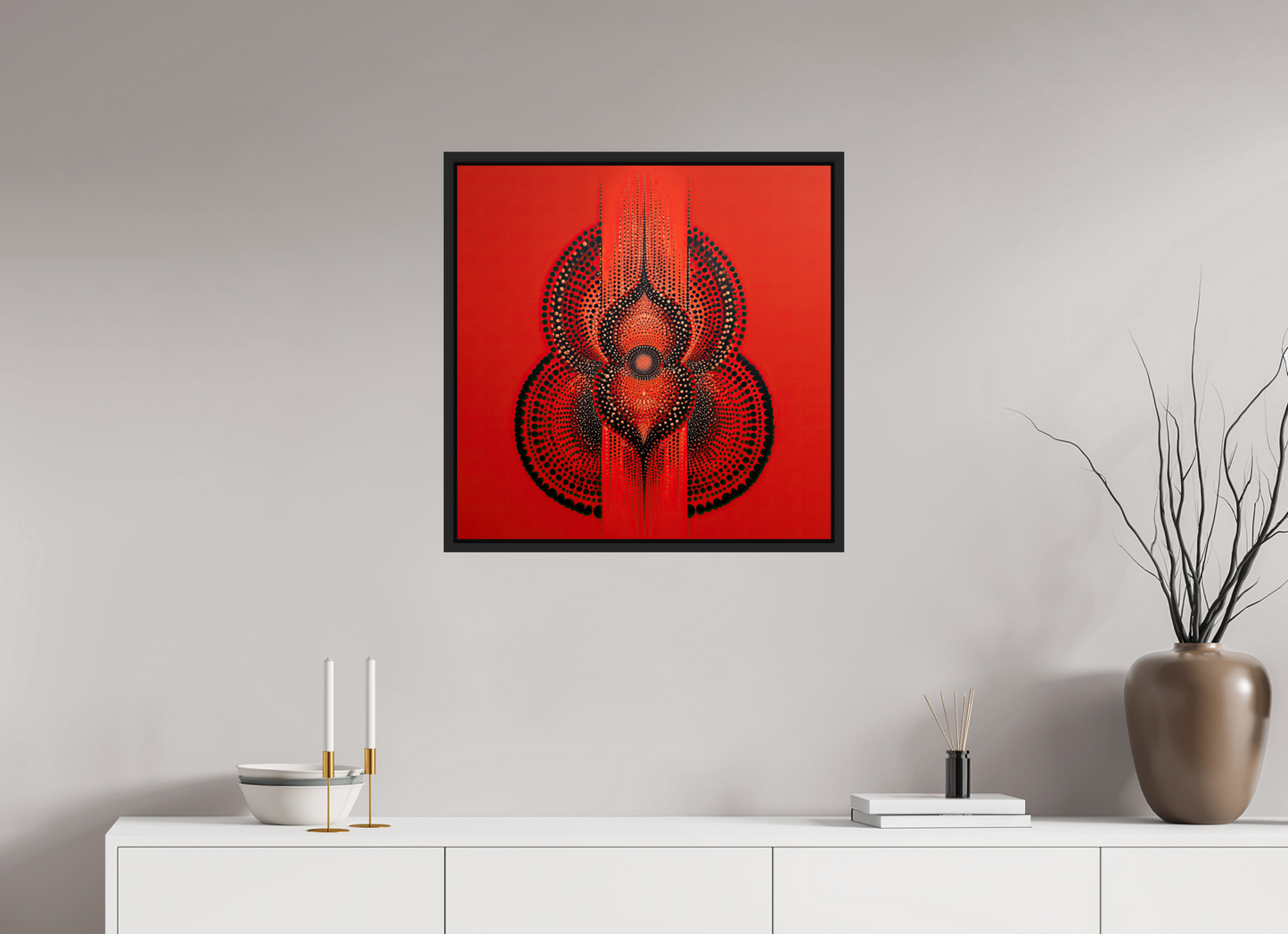 25 x 25″, Fine Art Print on Aluminum Dibond with Boarder Abstract Gourd