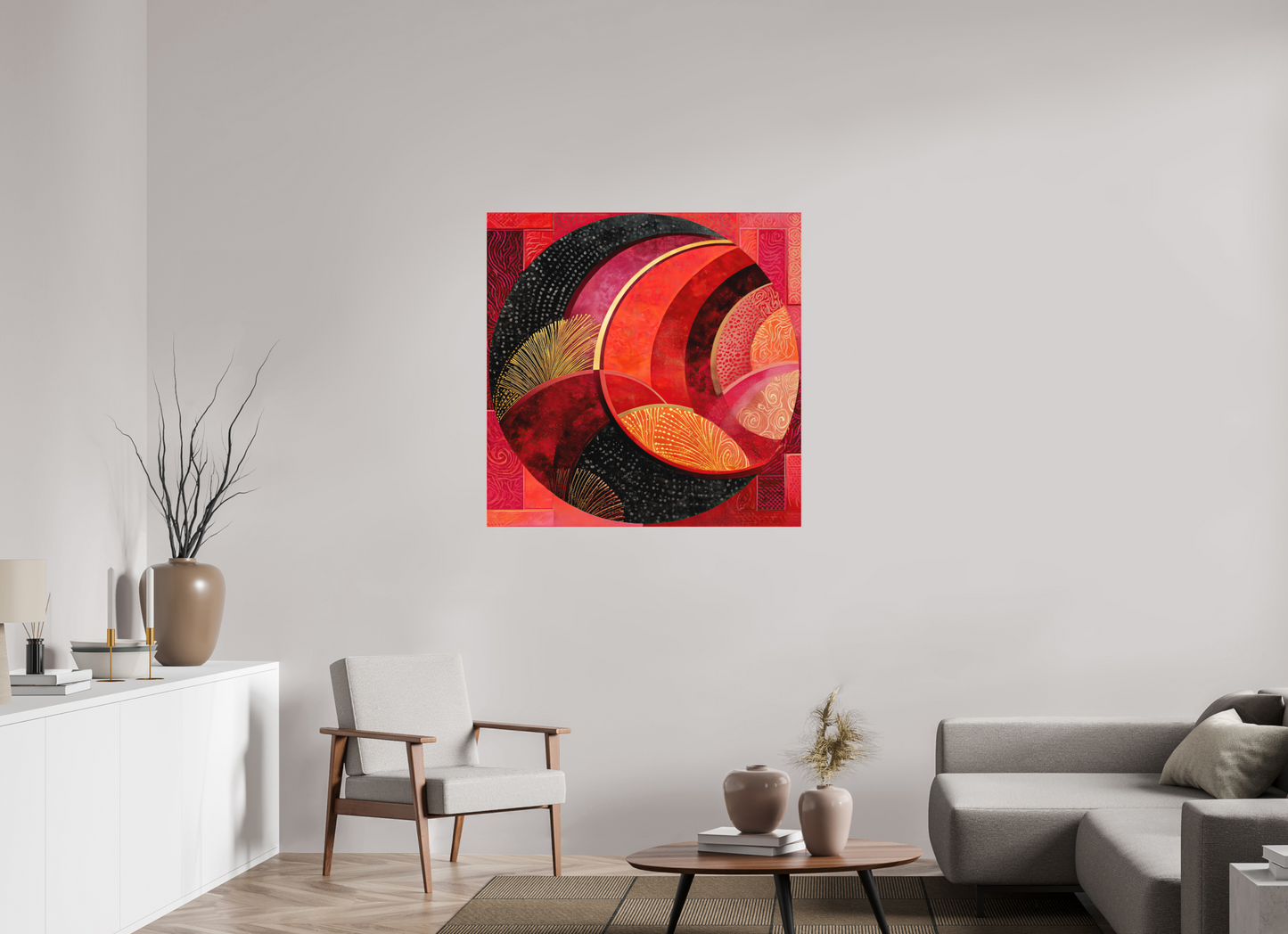 40 x 40″, Photo Print on Aluminum Backing Art Deco Circle