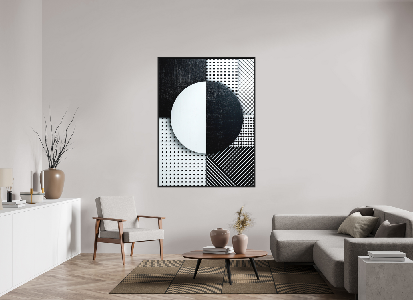 47 x 63.3″, Photo Print on Aluminum Backing with boarder Black & White 3