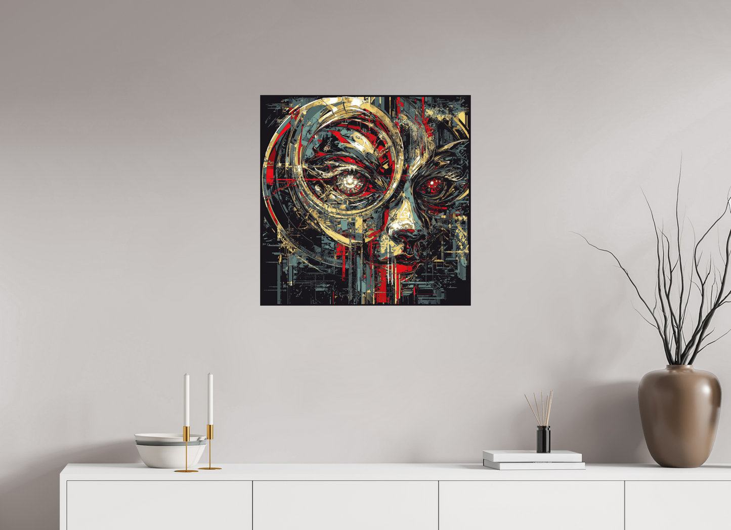 25 x 25″, Photo Print on Aluminum Backing Abstract Female Eye