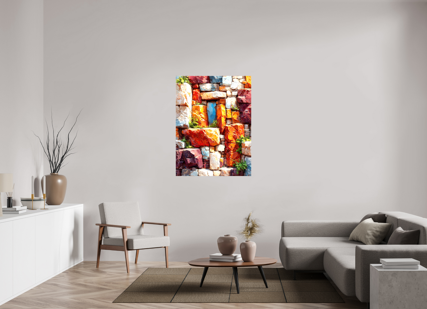 36 x 48″, Glossy Canvas Desert Rocks