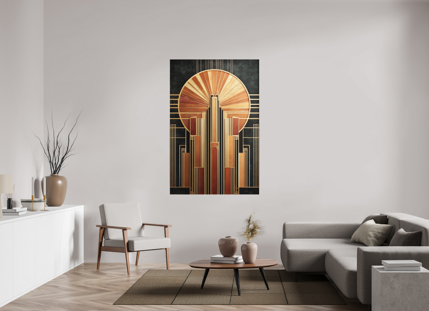 43 x 65.1″, Photo Print on Aluminum Backing Art Deco City 2