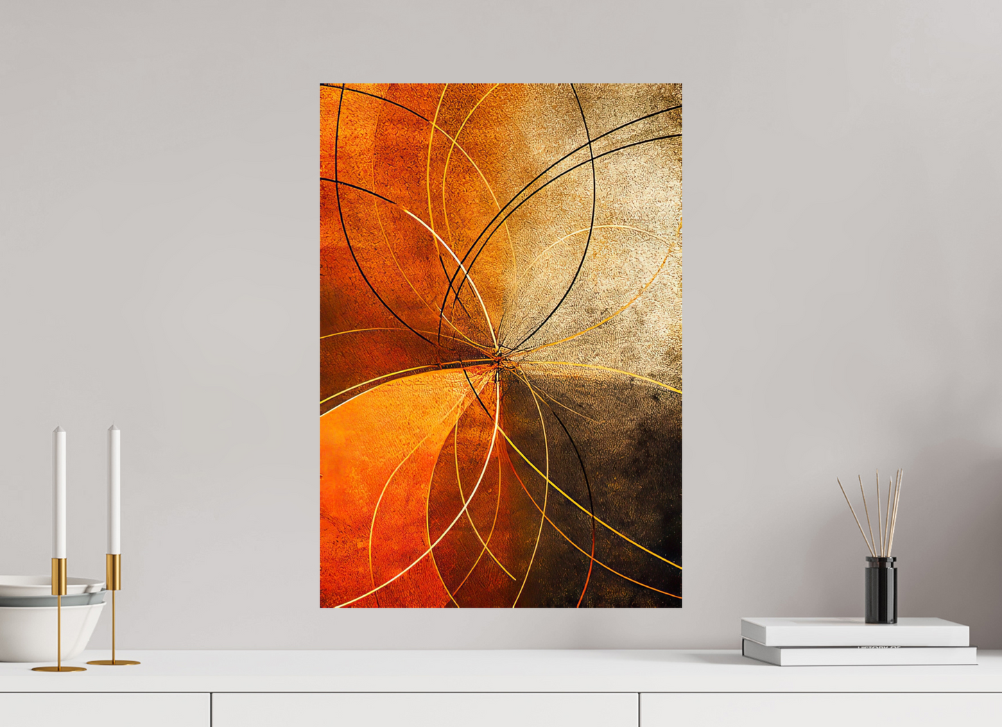 16 x 23.1″, Fine Art Print On Aluminum Dibond Abstract Rust Circles