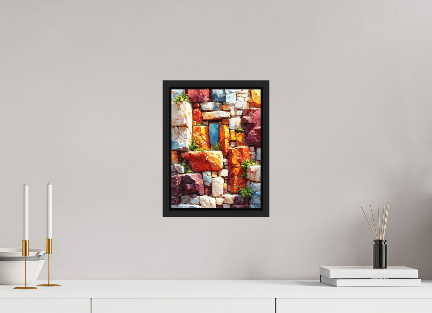 9 x 12″, Photo Print on Aluminum Backing with boarder Desert Rocks