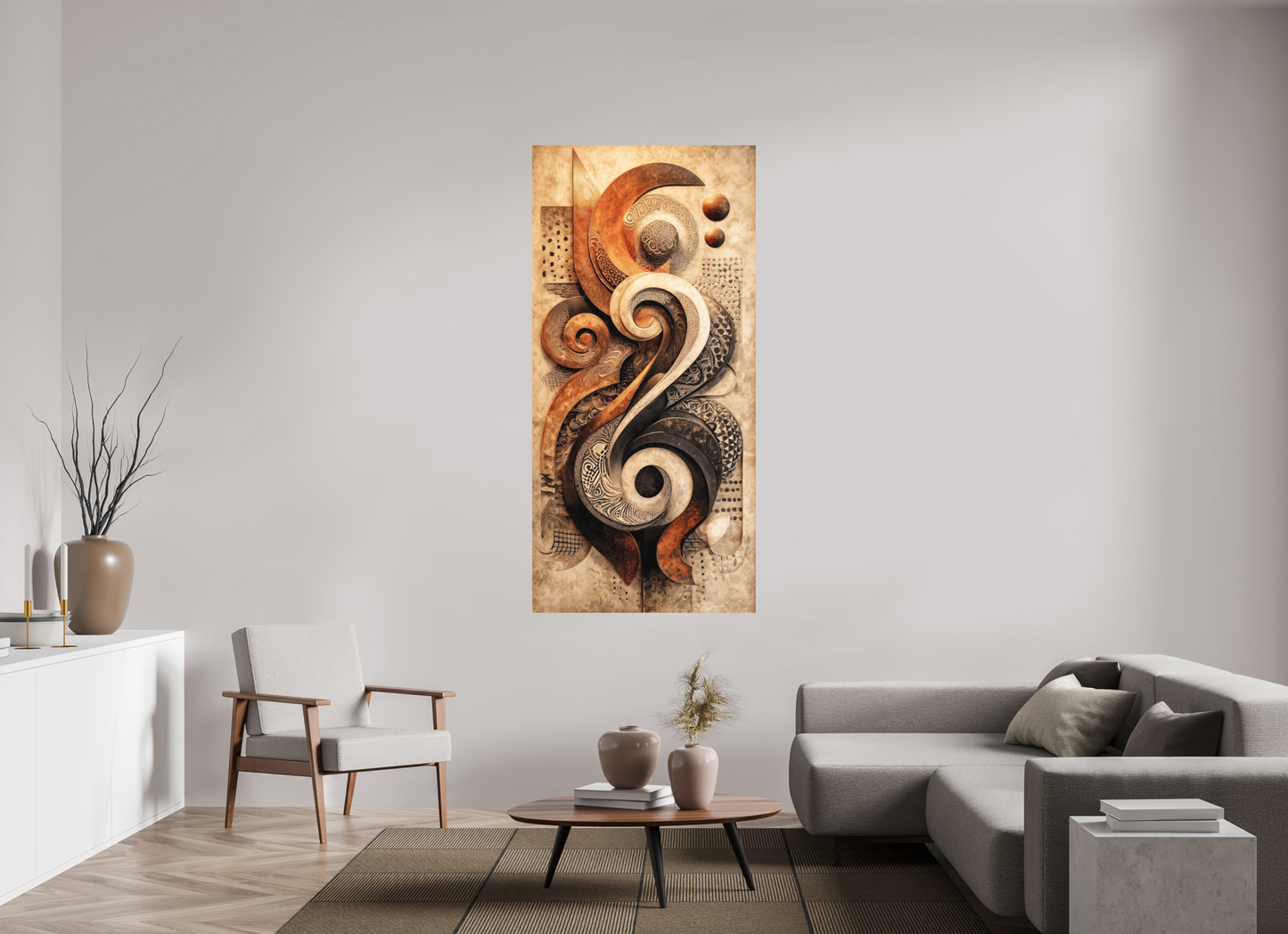 35 x 73.2″, Photo Print on Aluminum Backing Abstract Shapes 2