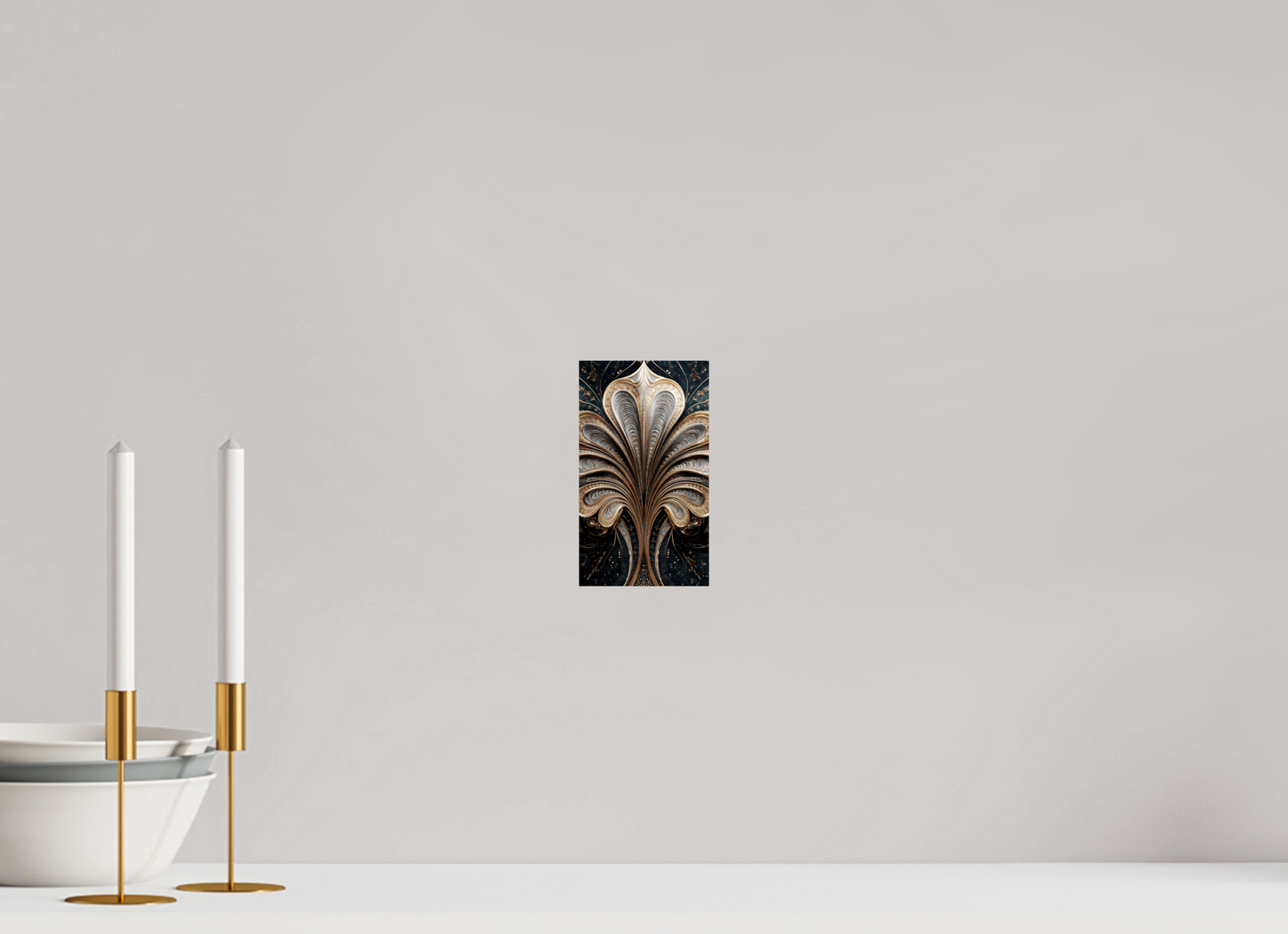 4 x 7″, Fine Art Print On Aluminum Dibond Art Deco Abstract Flower 3