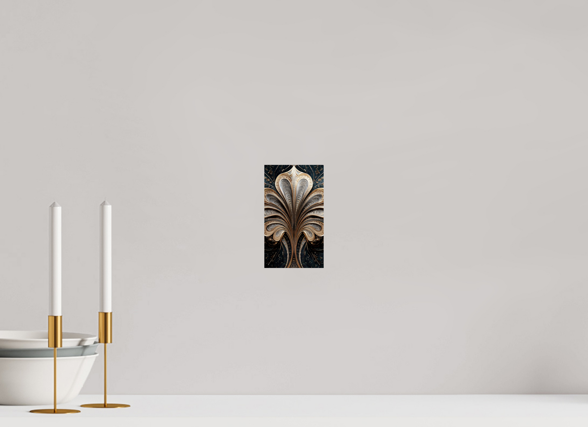 4 x 7″, Fine Art Print On Aluminum Dibond Art Deco Abstract Flower 3