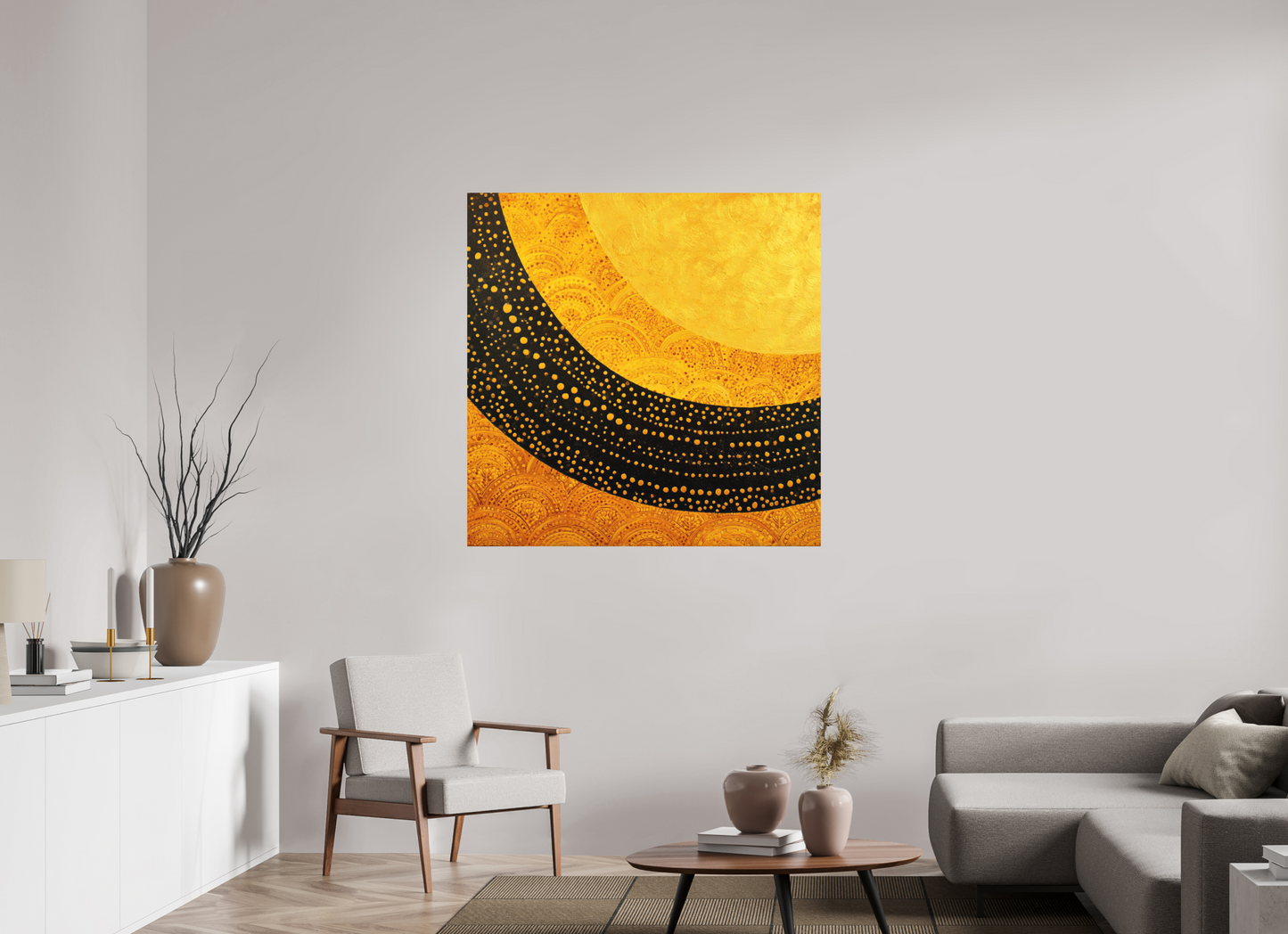 45 x 45″, Photo Print on Aluminum Backing Art Deco Sun