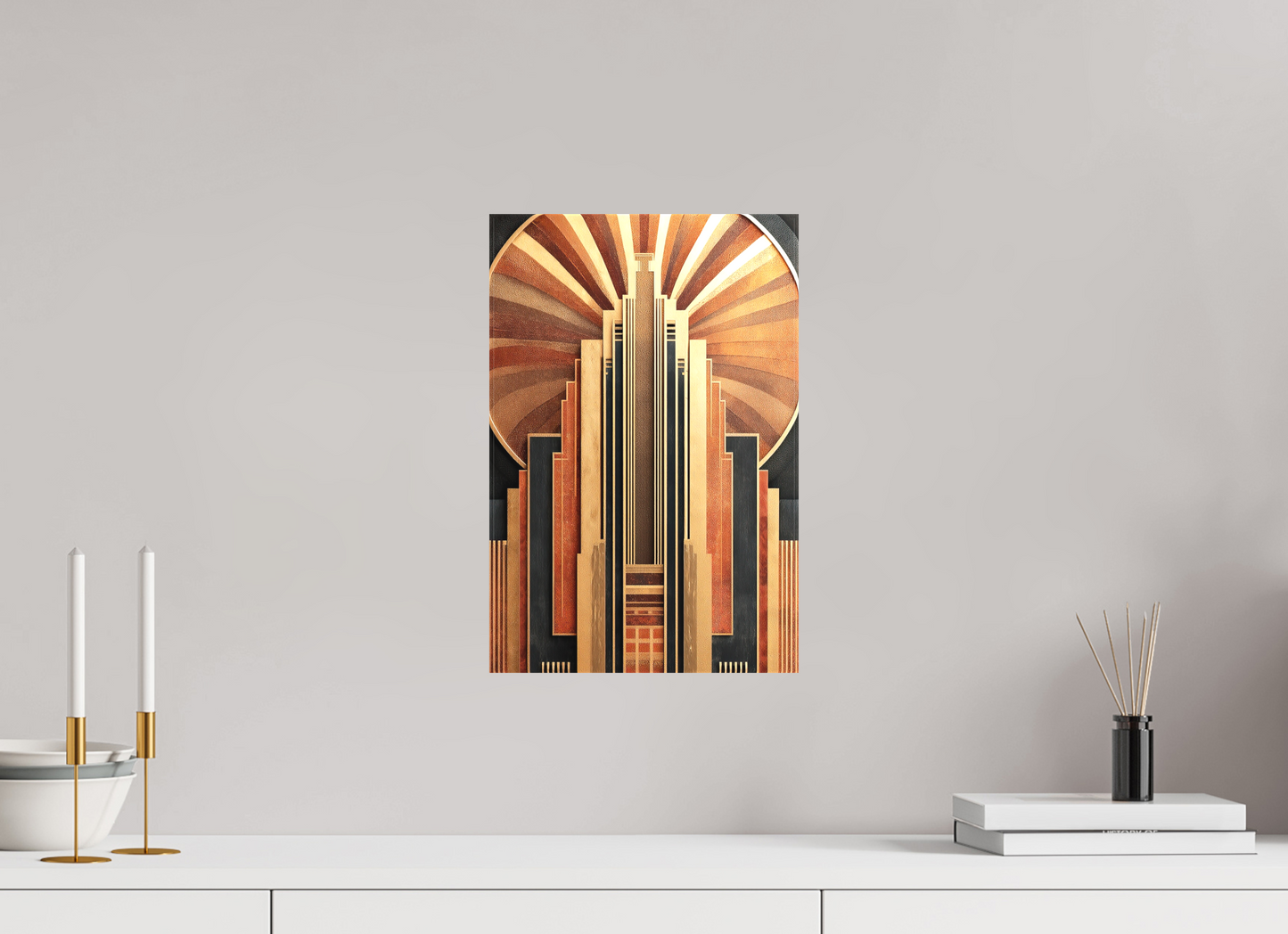 10 x 15″, Textile on Canvas Art Deco City 1