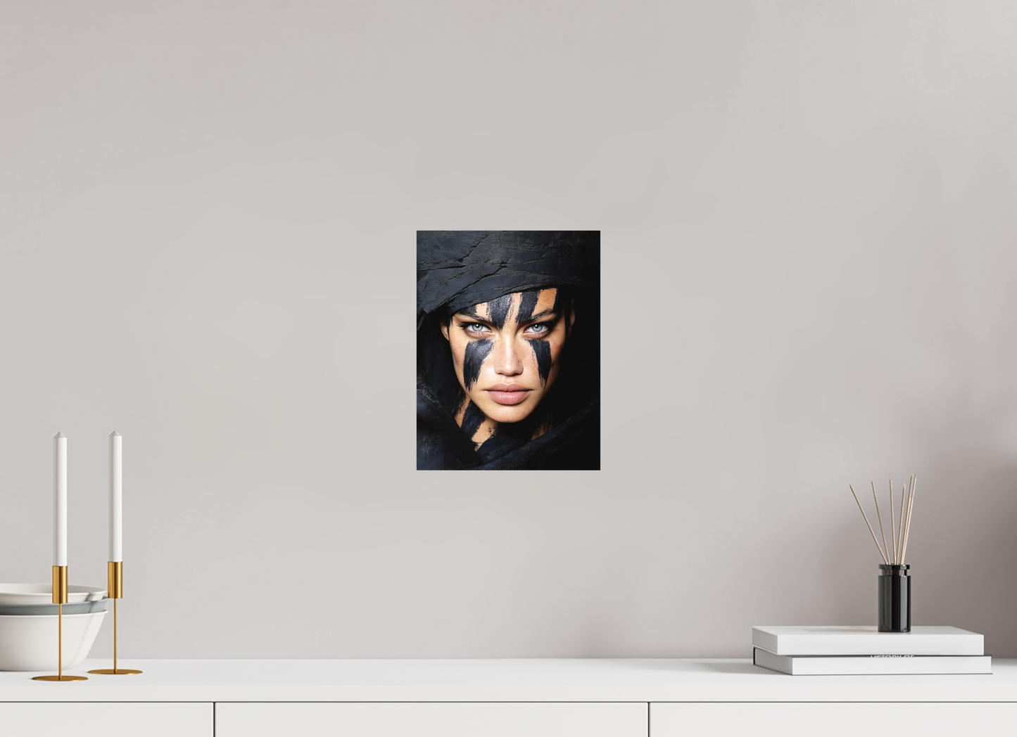 8 x 10.4″, Photo Print on Aluminum Backing Charcoal Woman