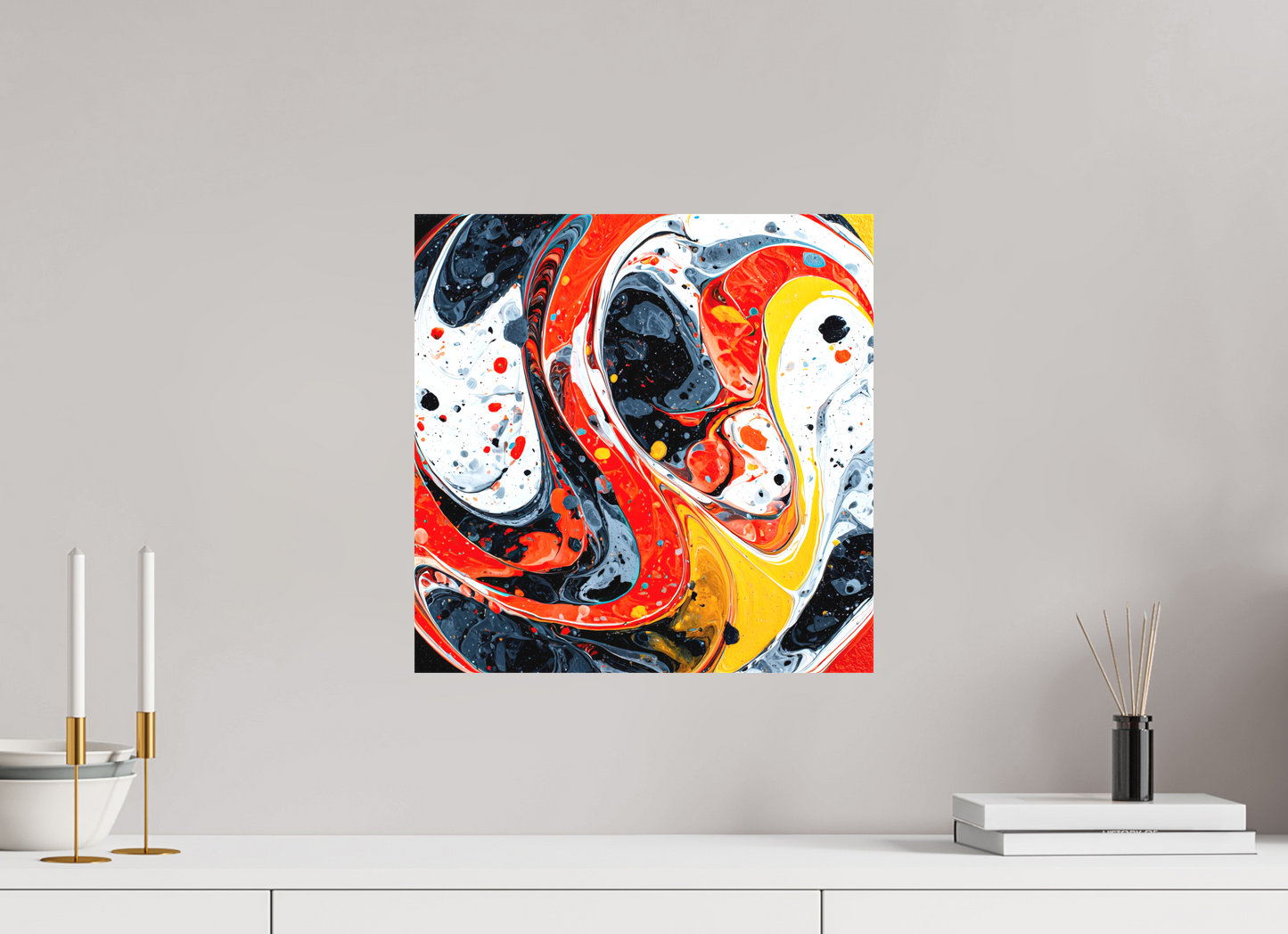 15 x 15″, Textile on Canvas Marble