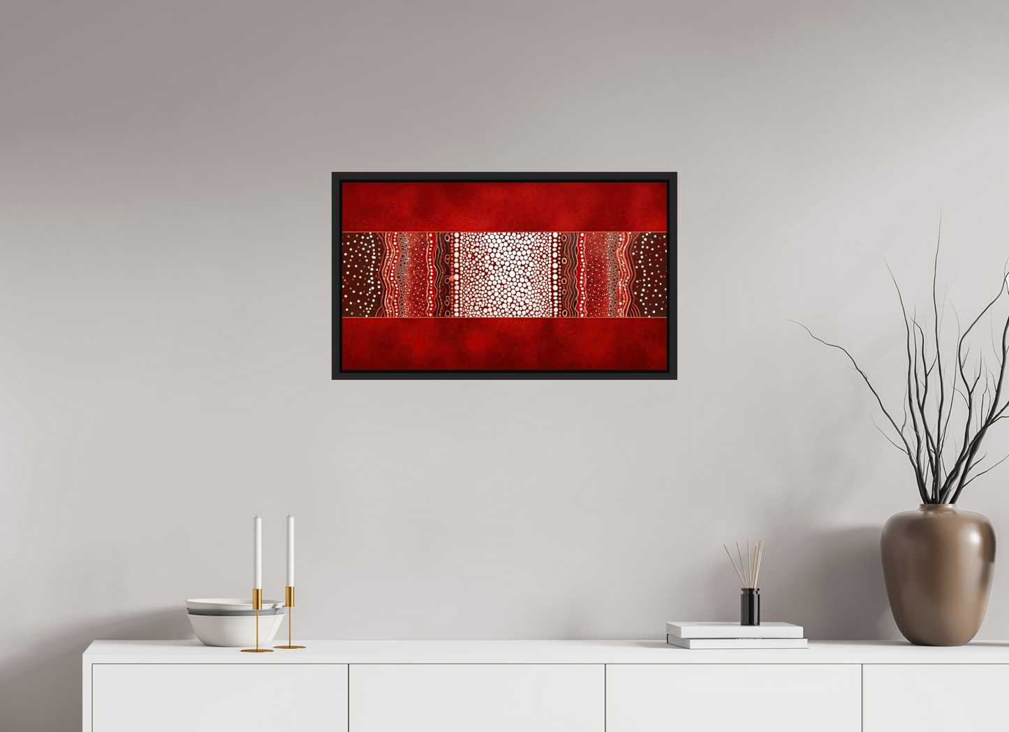 27.7 x 16″, Fine Art Print on Aluminum Dibond with Boarder Red Layers 1