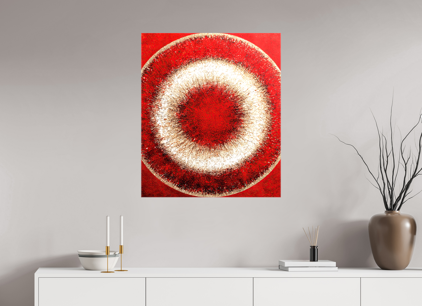 28 x 33″, Glossy Canvas Abstract Red Eye