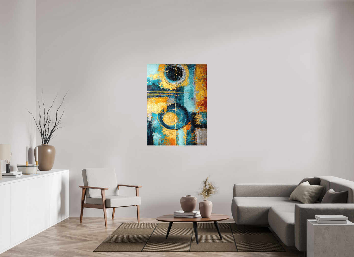 35 x 47.4″, Photo Print on Aluminum Backing Abstract Gold Paint