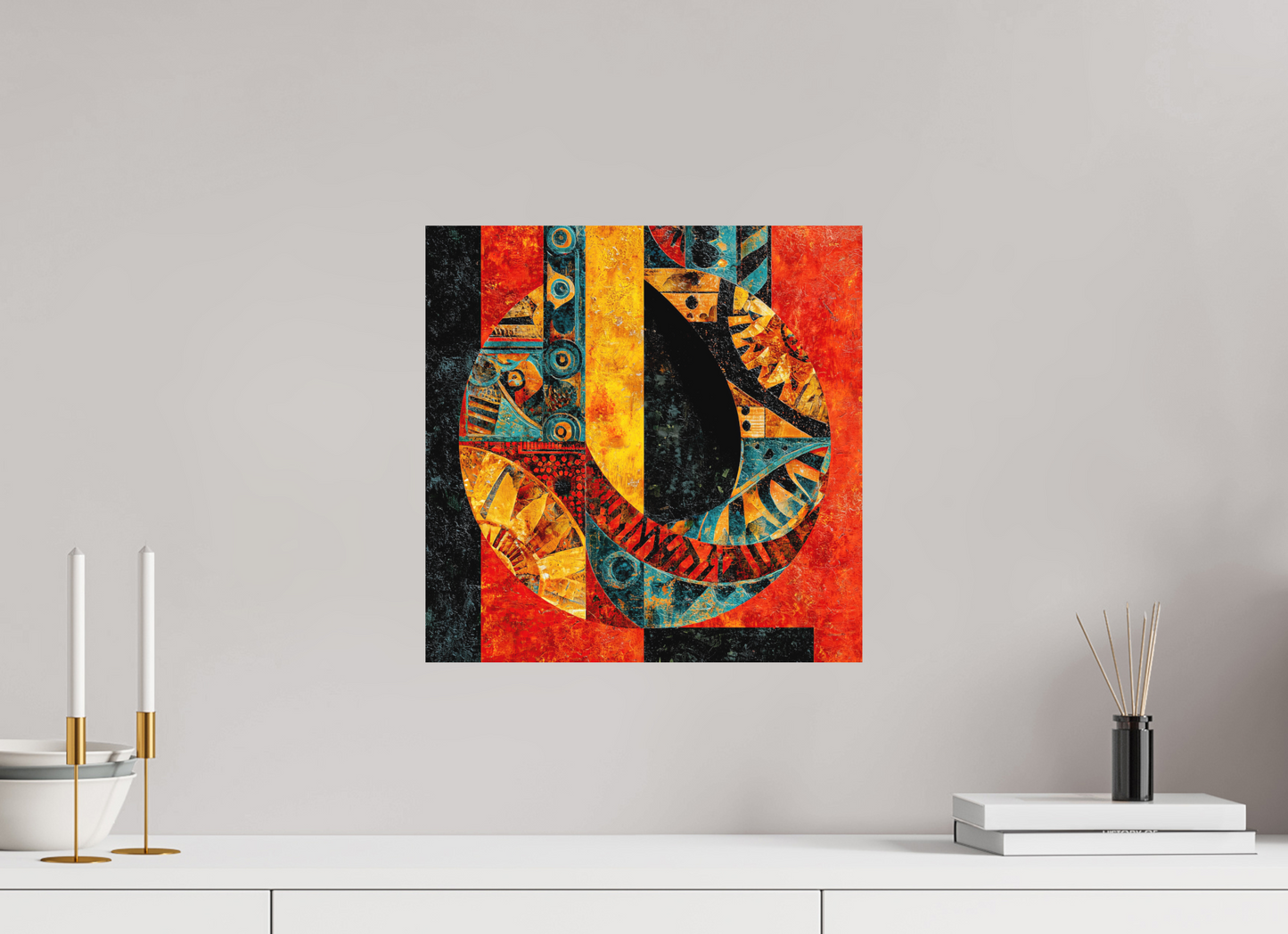 15 x 15″, Photo Print on Aluminum Backing Tribal Circle 1