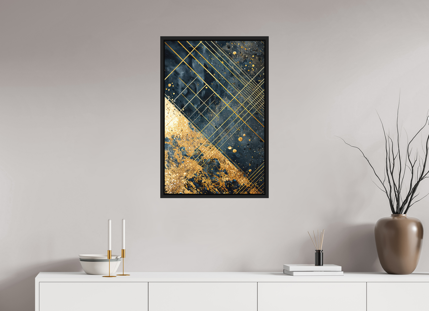 20 x 30.7″, Photo Print on Aluminum Backing with boarder Art Deco Gold Lines