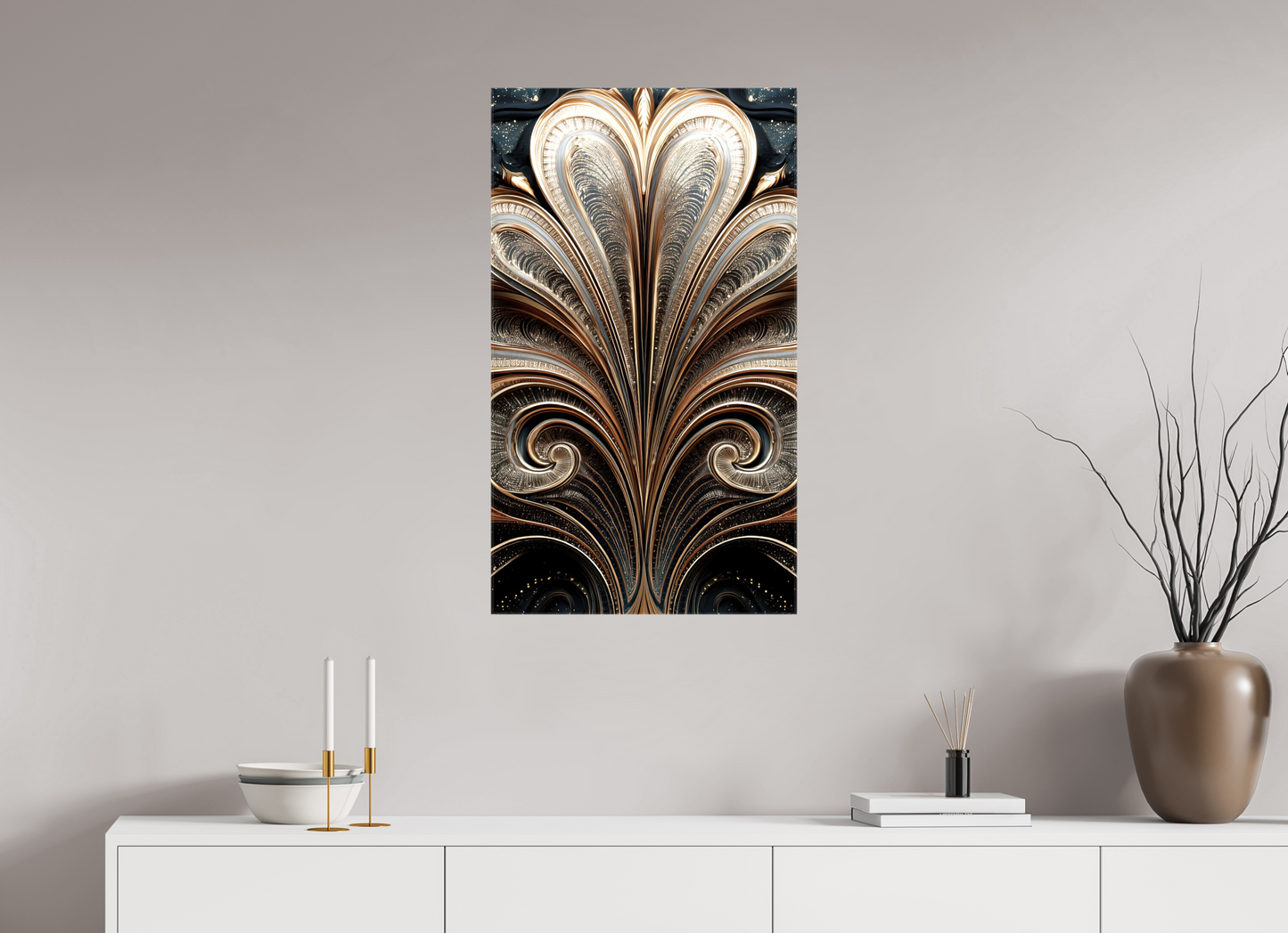 20 x 34.7″, Glossy Canvas Art Deco Abstract Flower 4