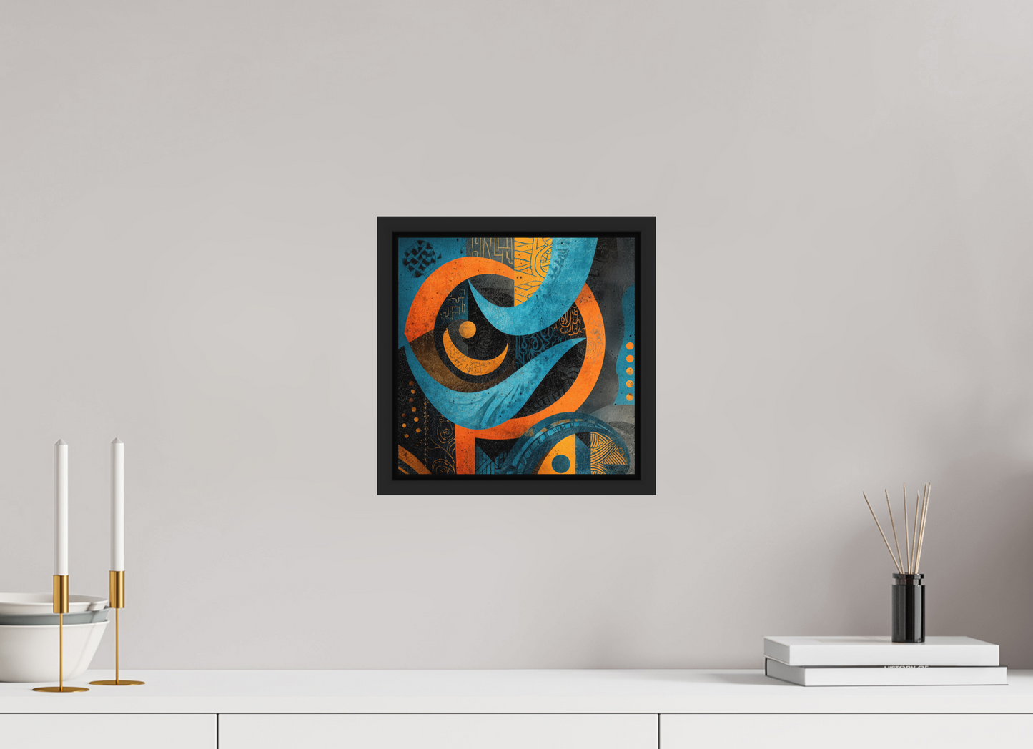 10 x 10″, Photo Print on Aluminum Backing with boarder Abstract Tribal 2