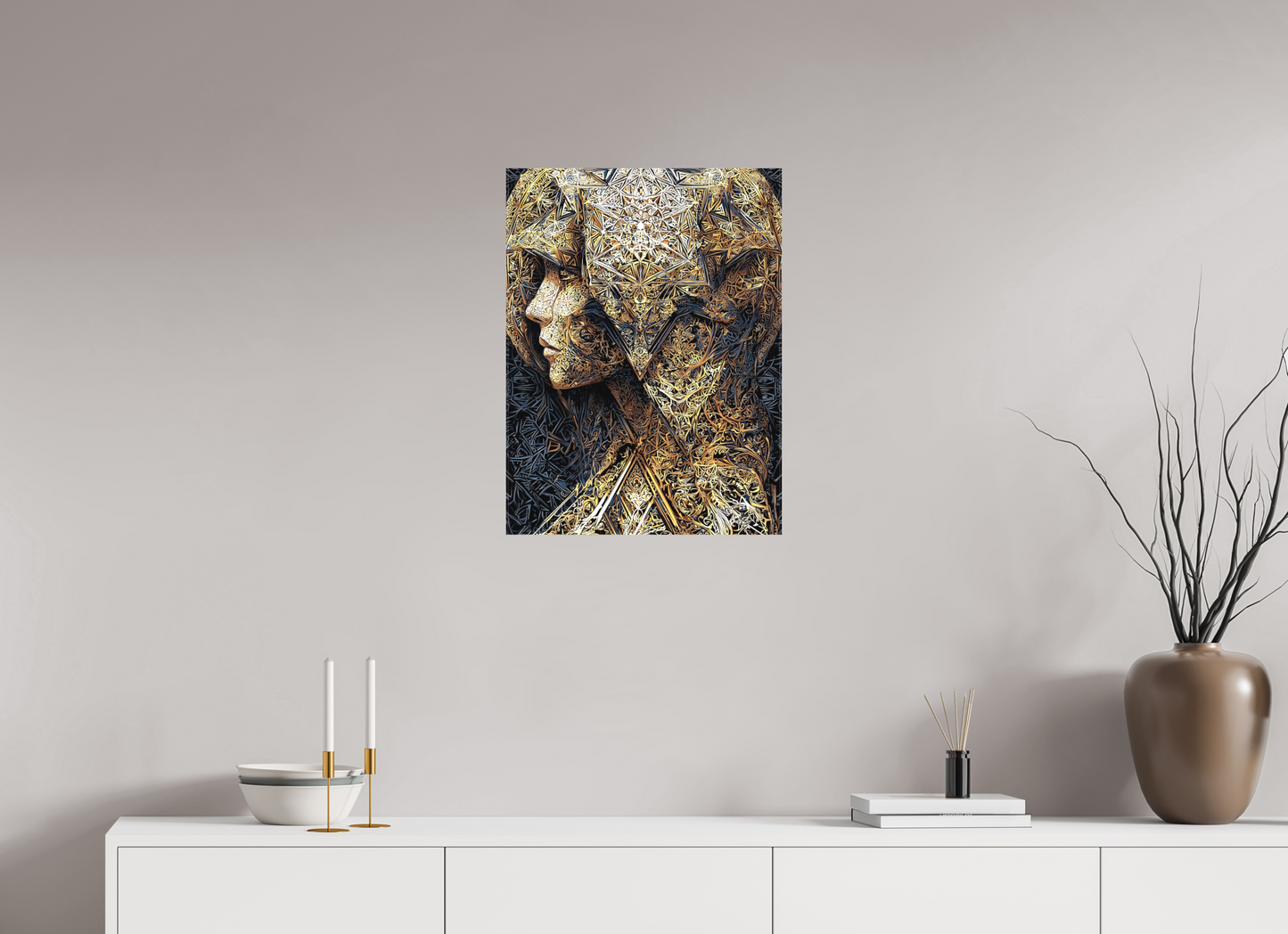 18 x 24″, Textile on Canvas Art Deco Woman