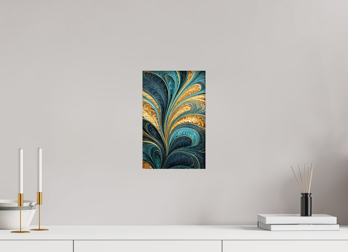 8 x 12.5″, Fine Art Print On Aluminum Dibond Art Deco Swirl