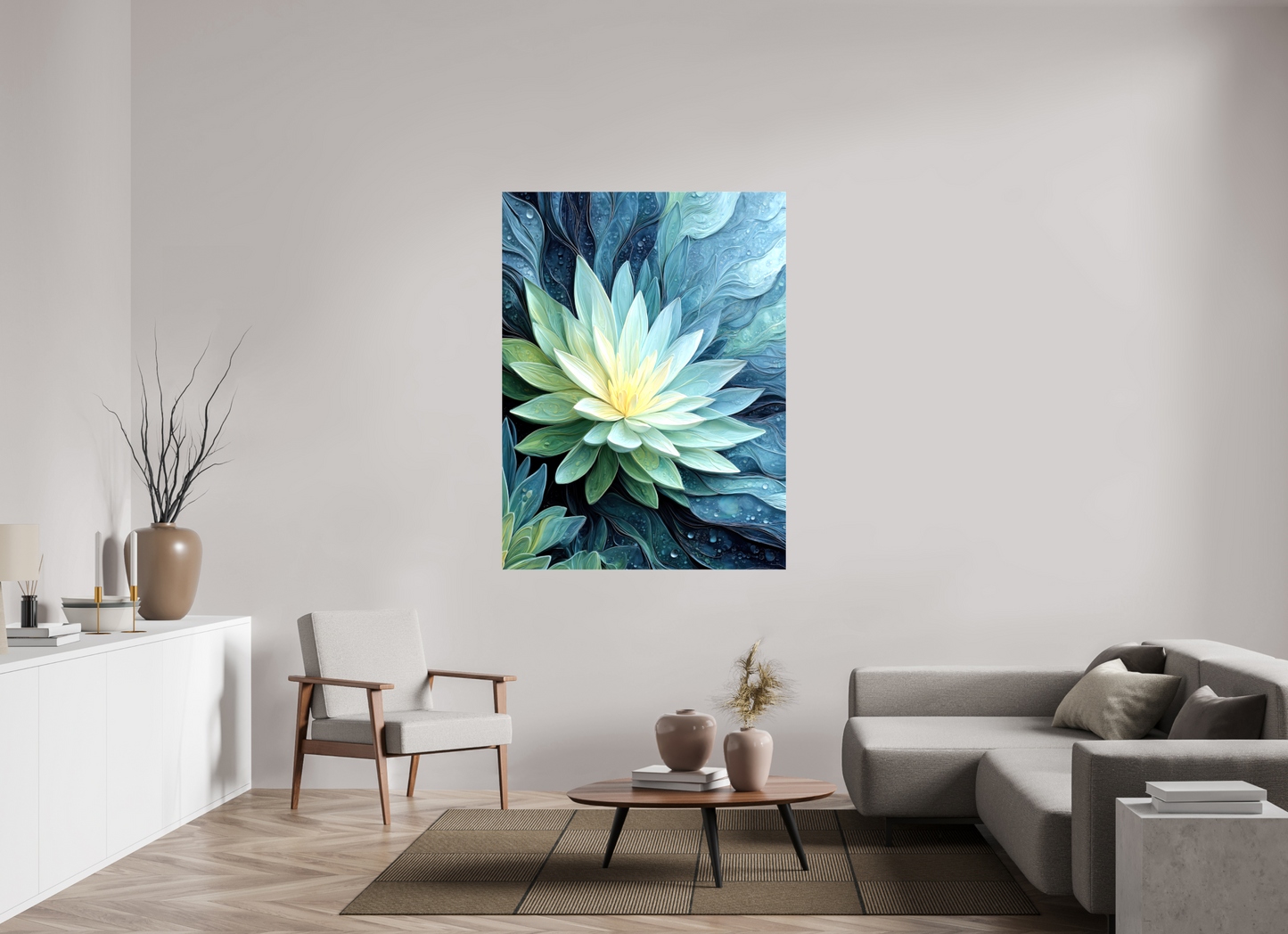 45 x 60″, Glossy Canvas Blue Lily