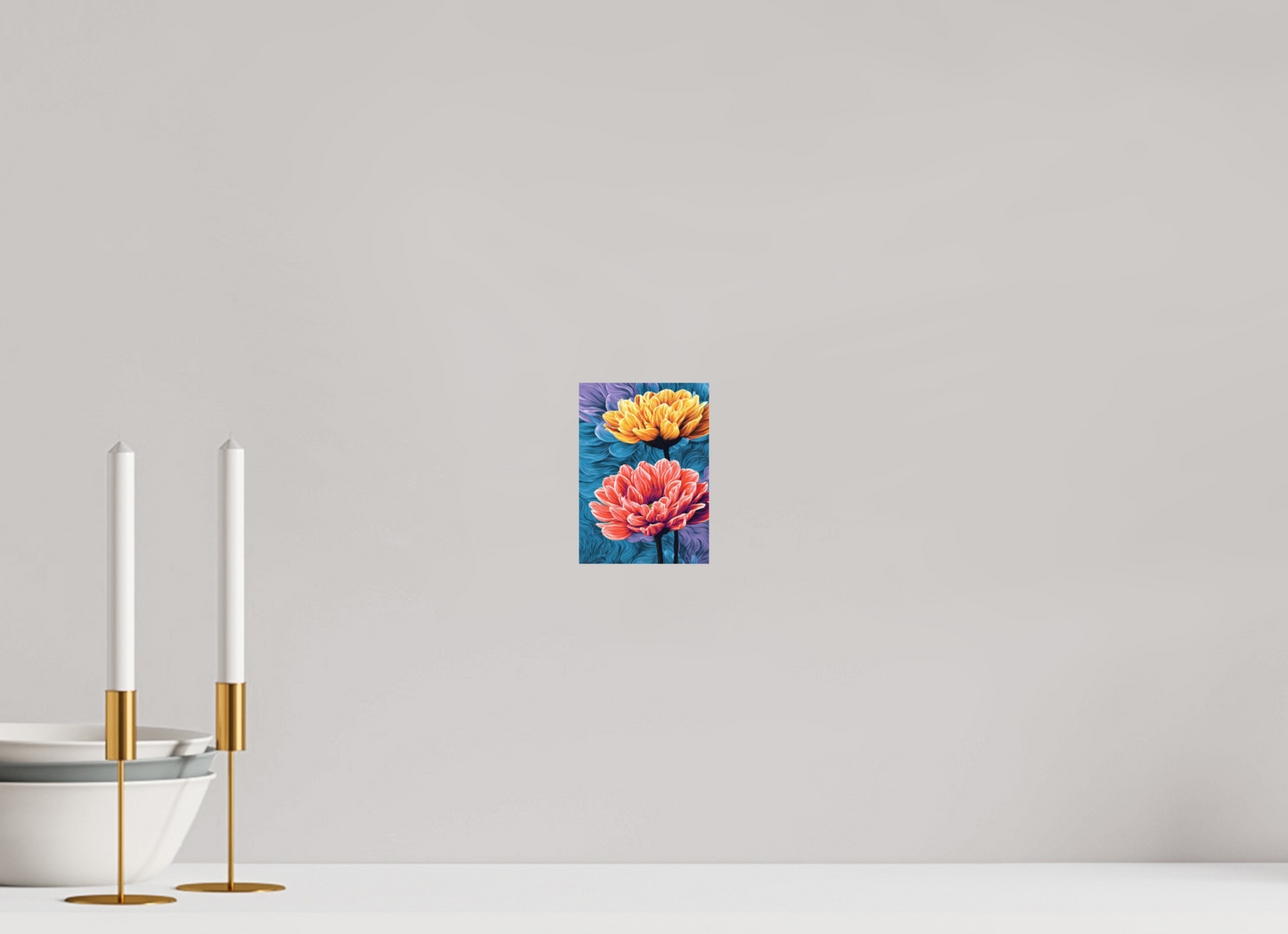4 x 5.6″, Photo Print on Aluminum Backing Warm Flowers