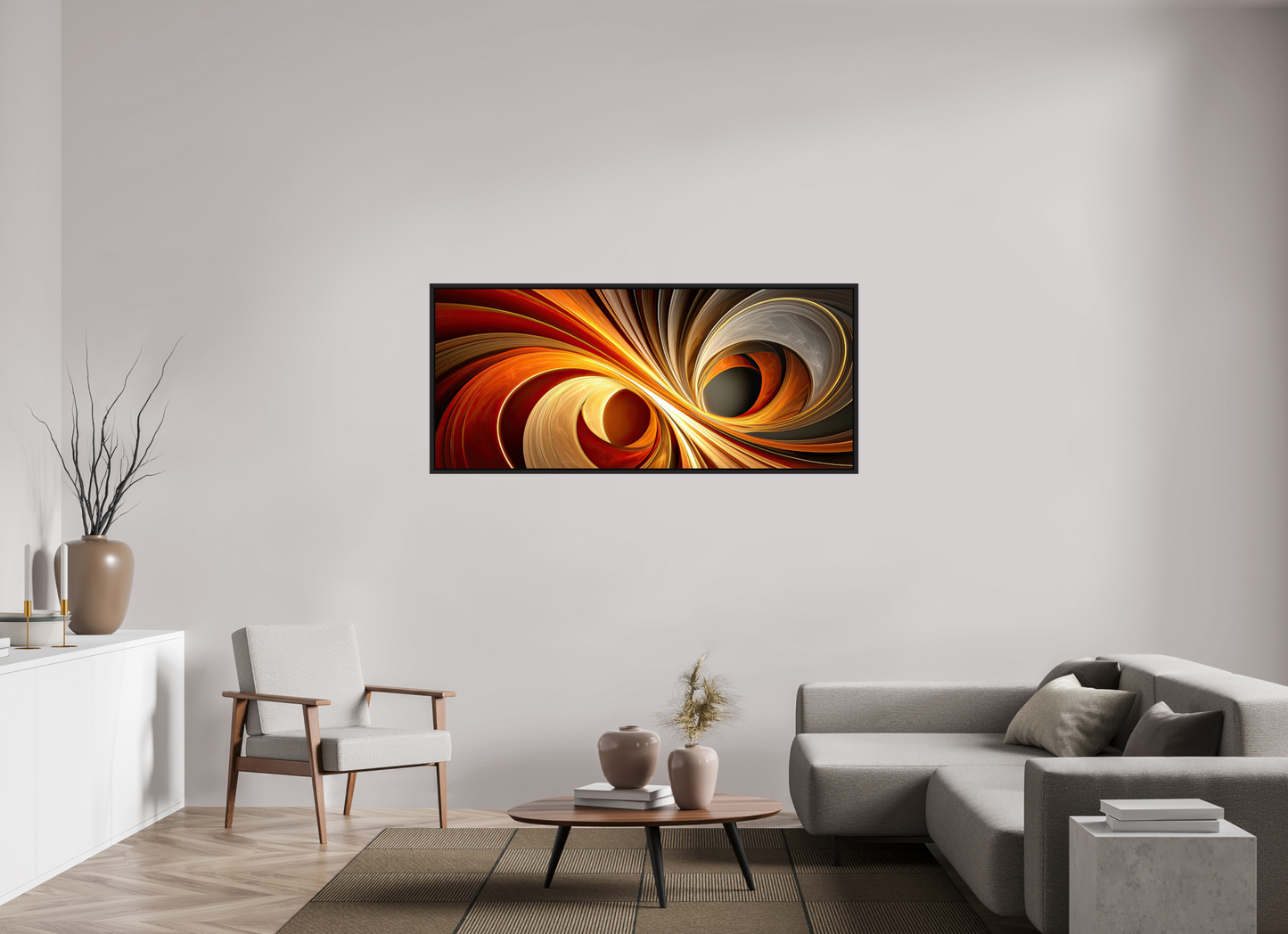 65.2 x 28″, Fine Art Print on Aluminum Dibond with Boarder Wacky Swirl
