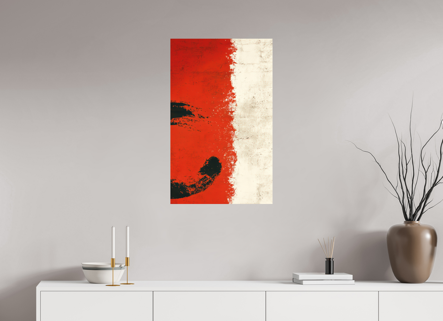 20 x 32.4″, Photo Print on Aluminum Backing Abstract Paint Brush Circle Right