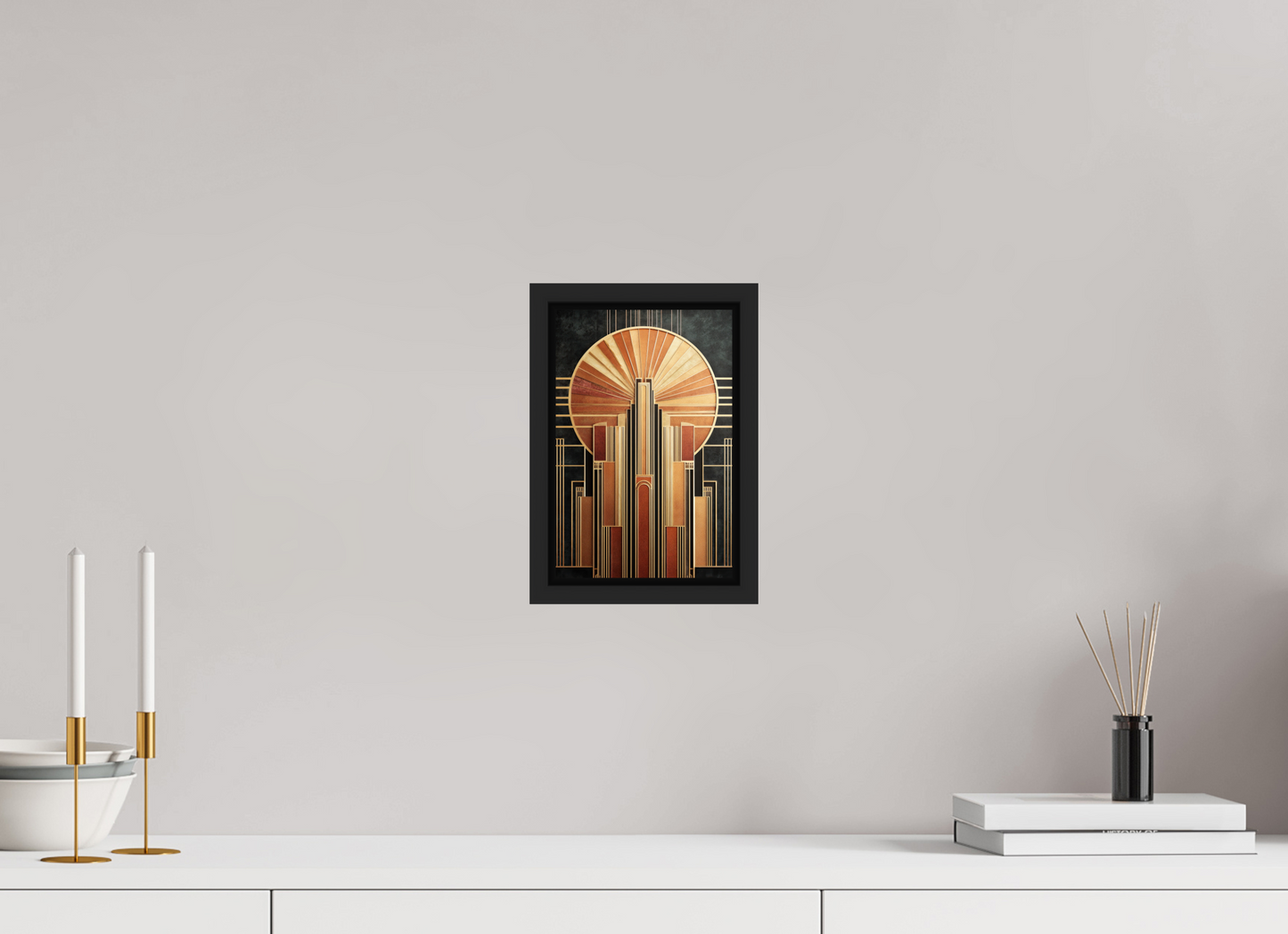 6 x 9.1″, Fine Art Print on Aluminum Dibond with Boarder Art Deco City 2