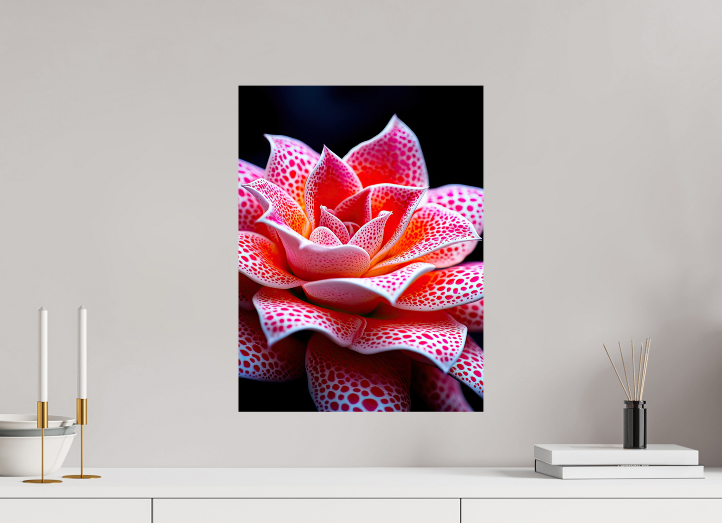 15 x 20″, Fine Art Print On Aluminum Dibond Red Dot Flower