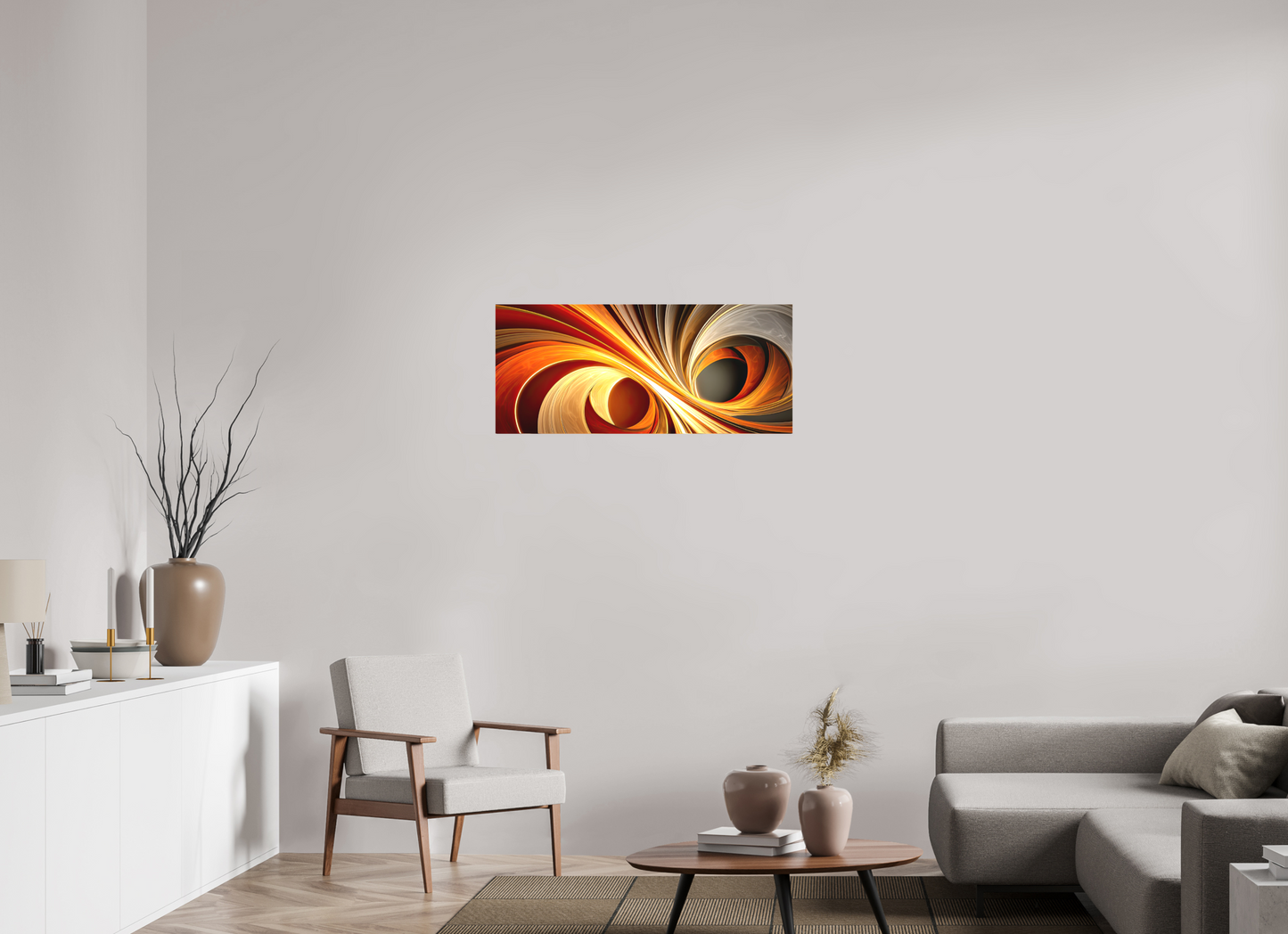 37.2 x 16″, Textile on Canvas Wacky Swirl