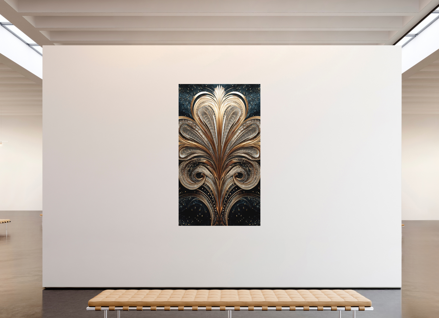 47 x 81.7″, Photo Print on Aluminum Backing Art Deco Abstract Flower 2