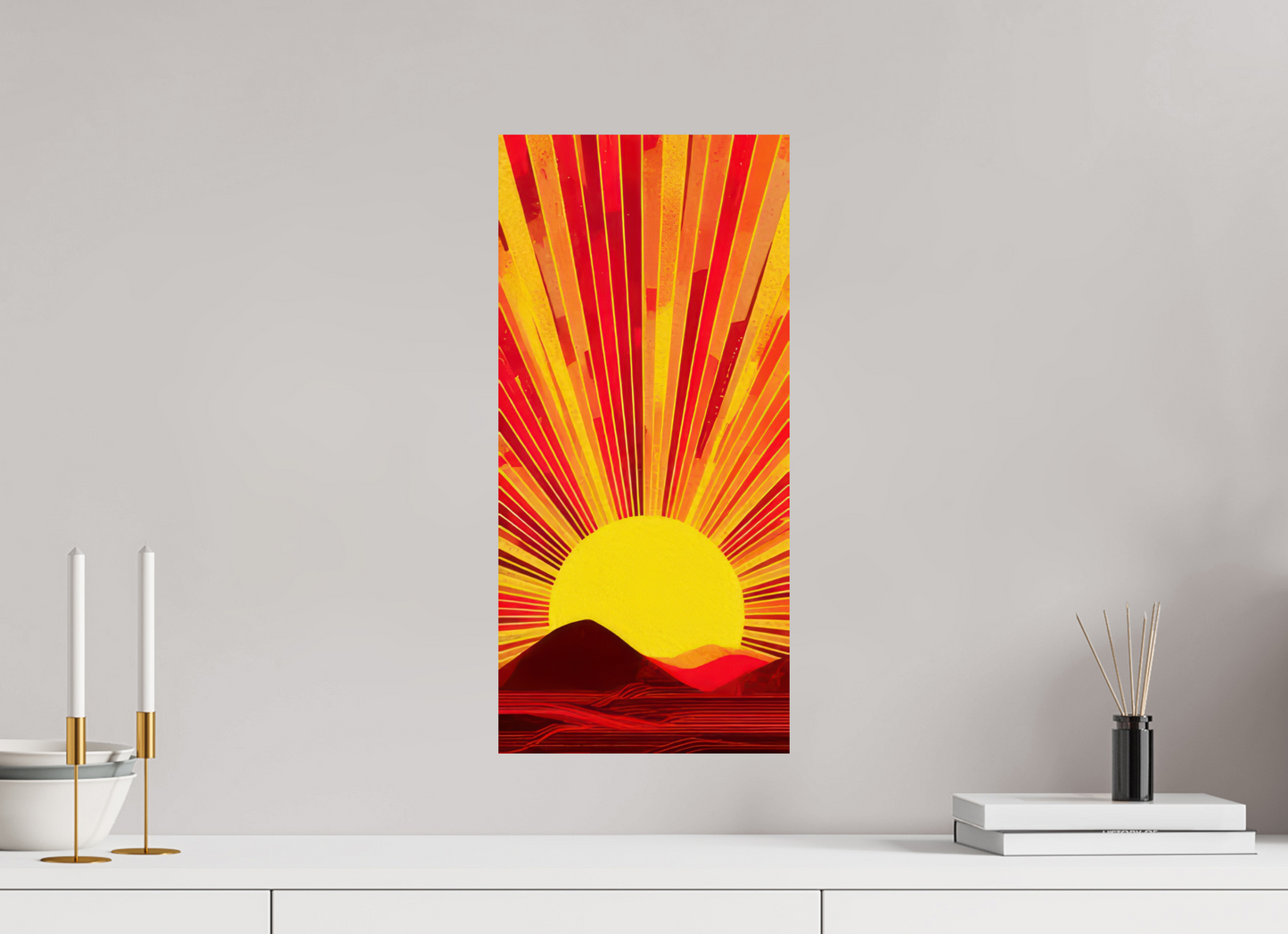 10 x 21.3″, Fine Art Print On Aluminum Dibond Abstract Desert Sun